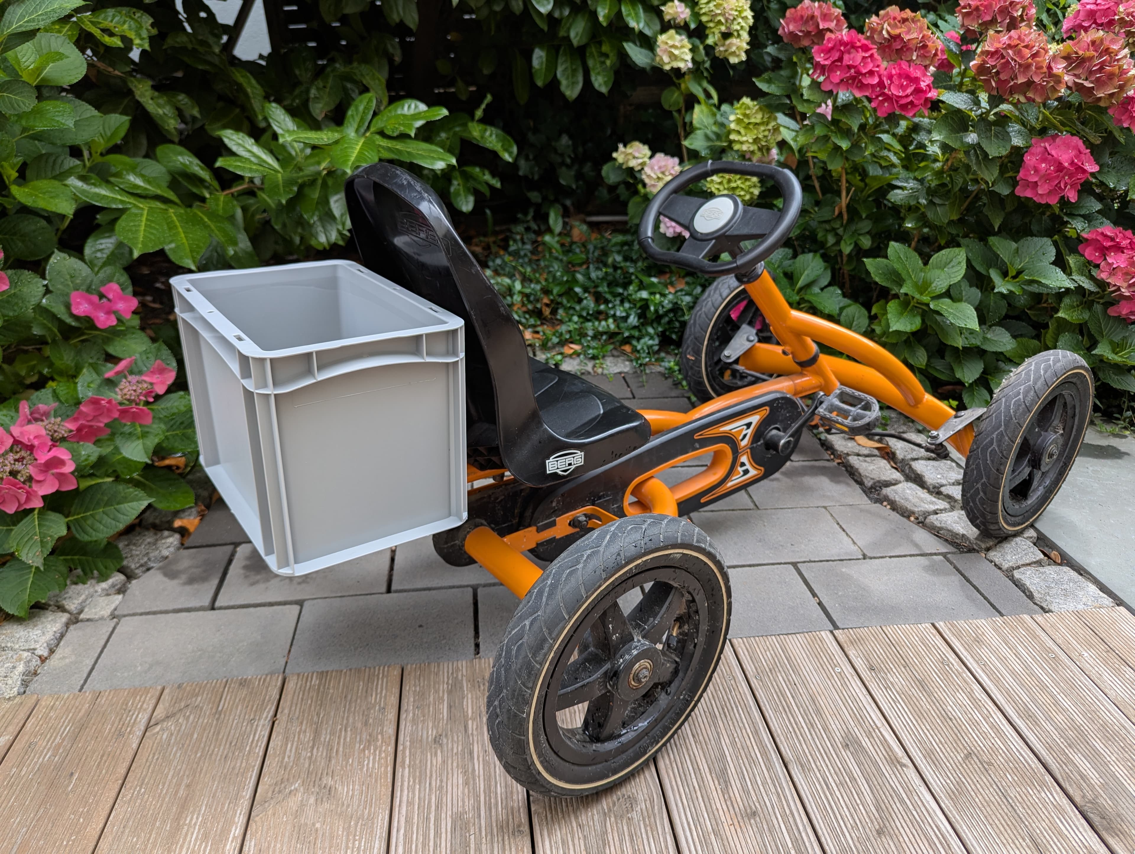 Box in der zweiten Montageposition am Berg GoKart